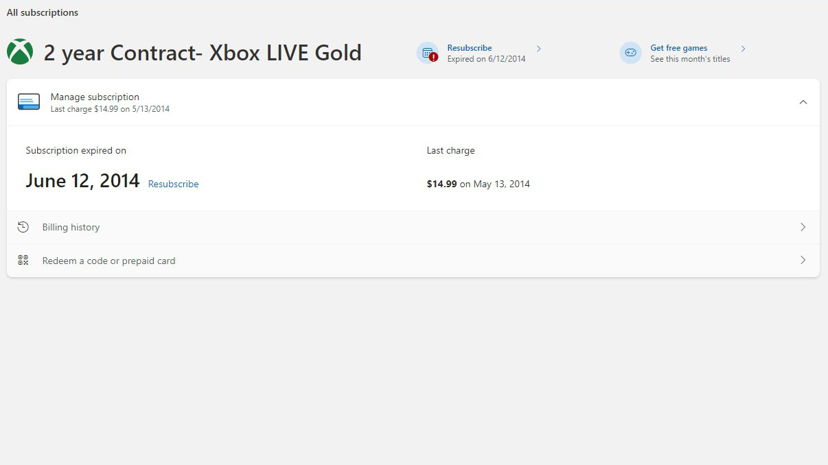 Cancel Xbox Live Gold 2