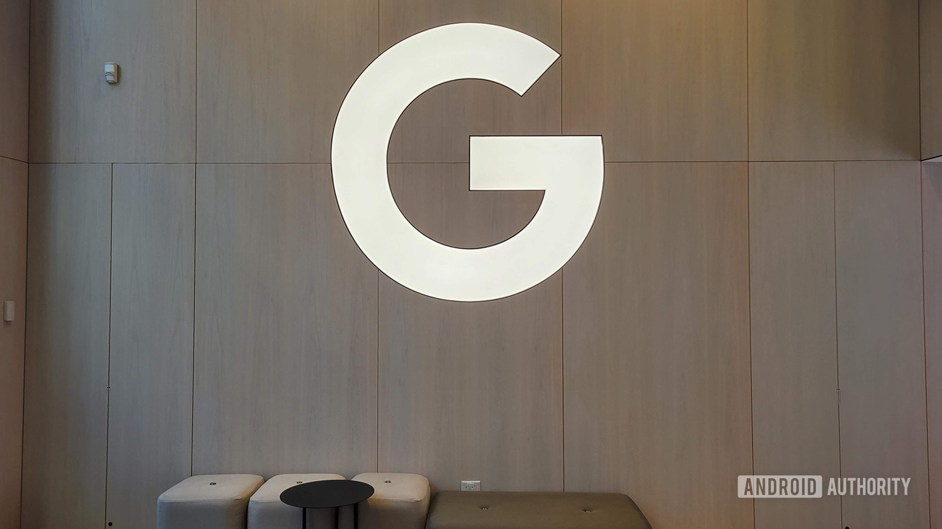 Google Store NYC Opening Tour showing Google logo.