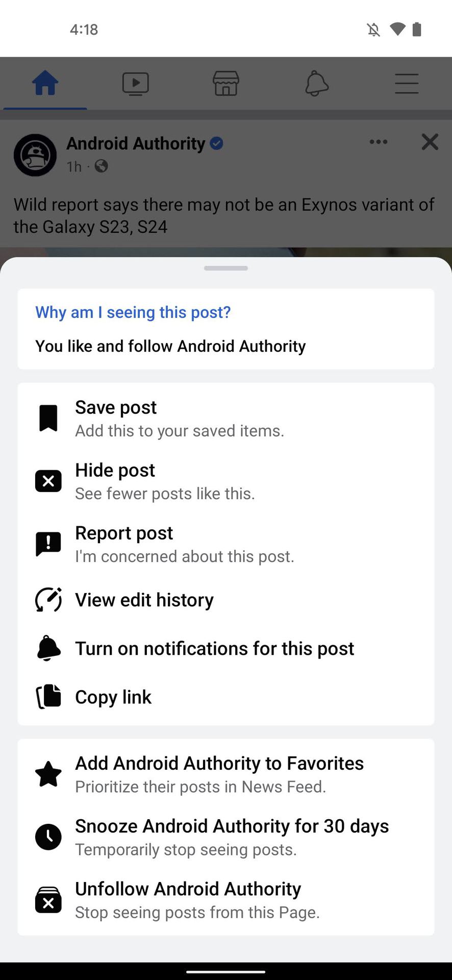 How to hide Facebook post 2