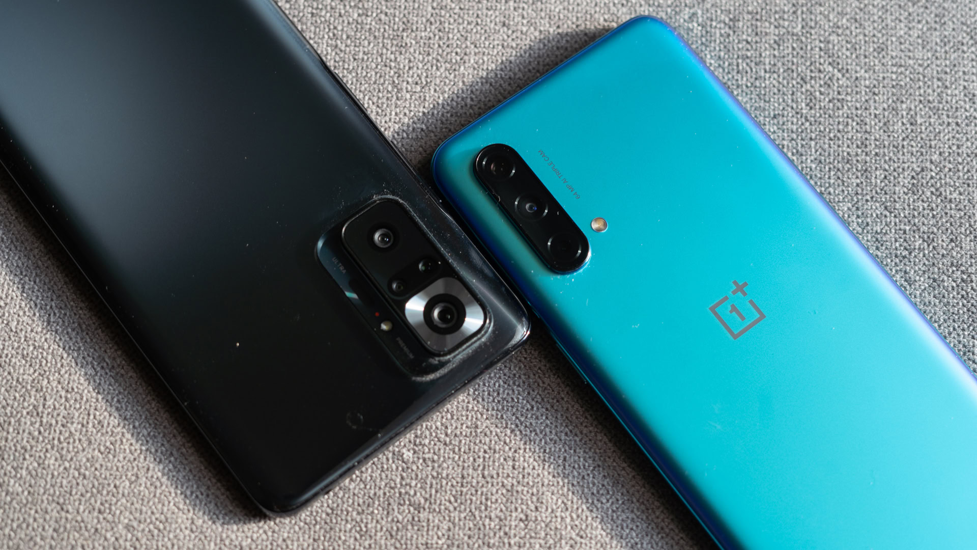 OnePlus Nord CE vs Redmi Note 10 Pro rear logos