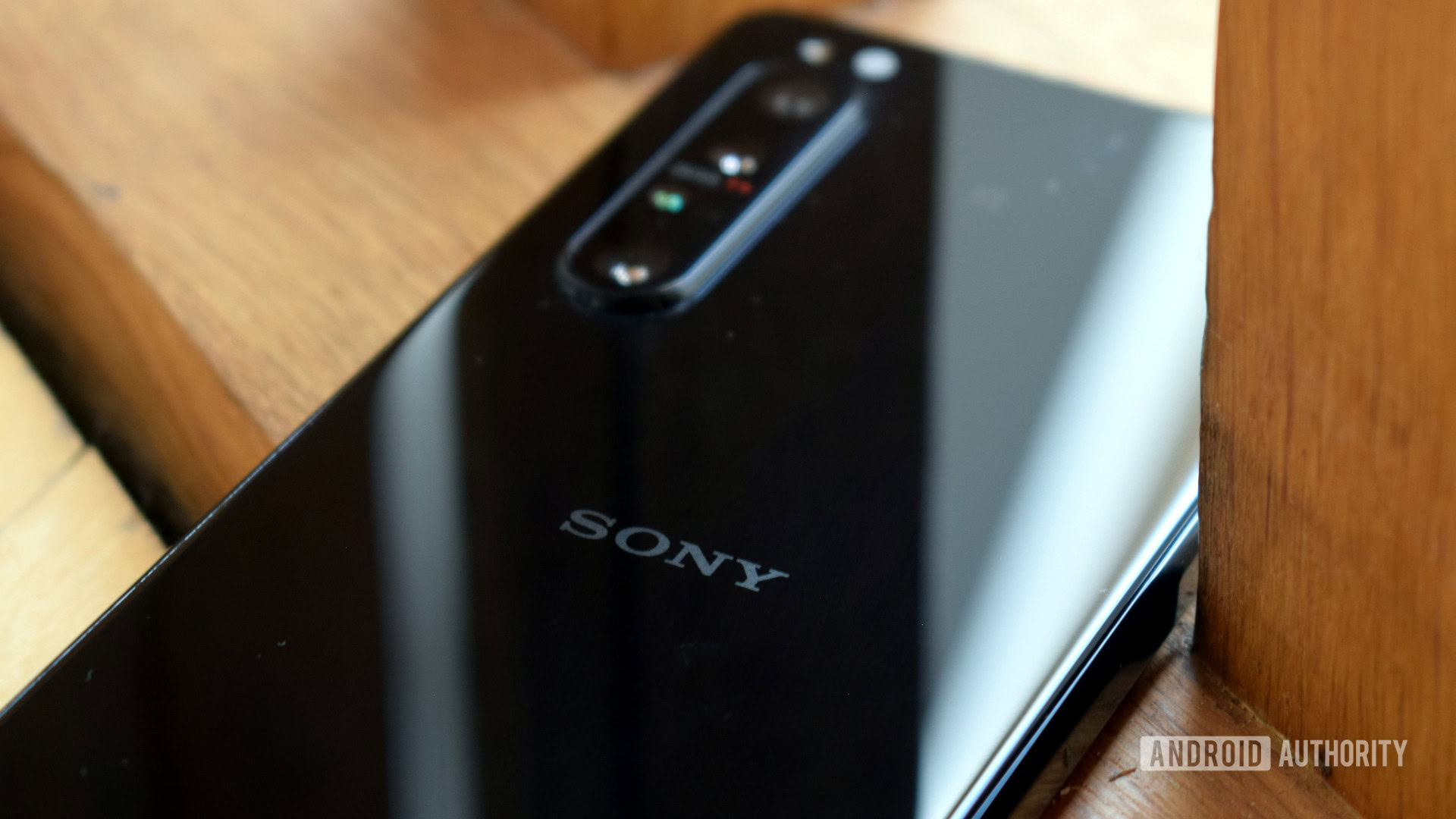 The Sony Xperia 1 II rear view showing Sony logo.