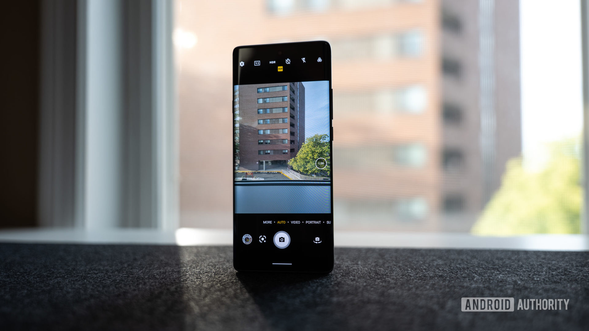 The TCL 20 Pro 5G cameras, taking a picture in front of a window.