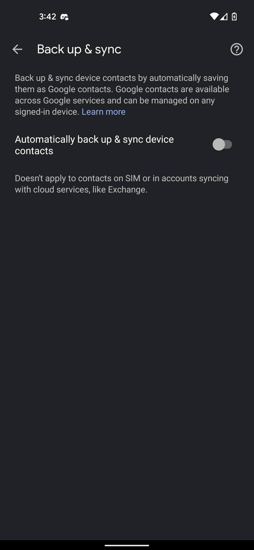 Turn on Google sync for contacts 8
