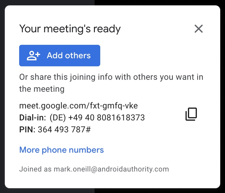 google meet links