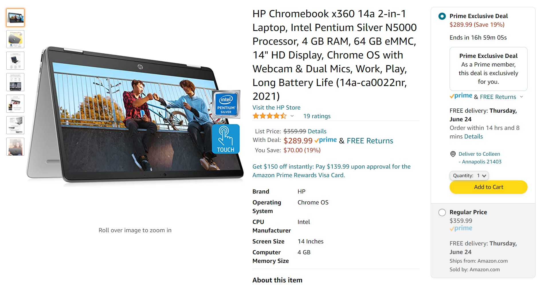 pd hp chromebook deal