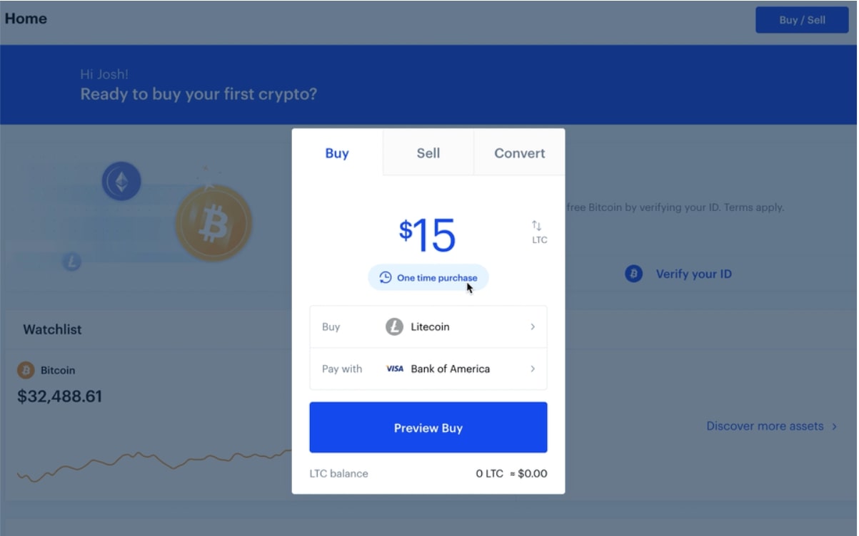 Buying bitcoin on Coinbase for cryptocurrency investing