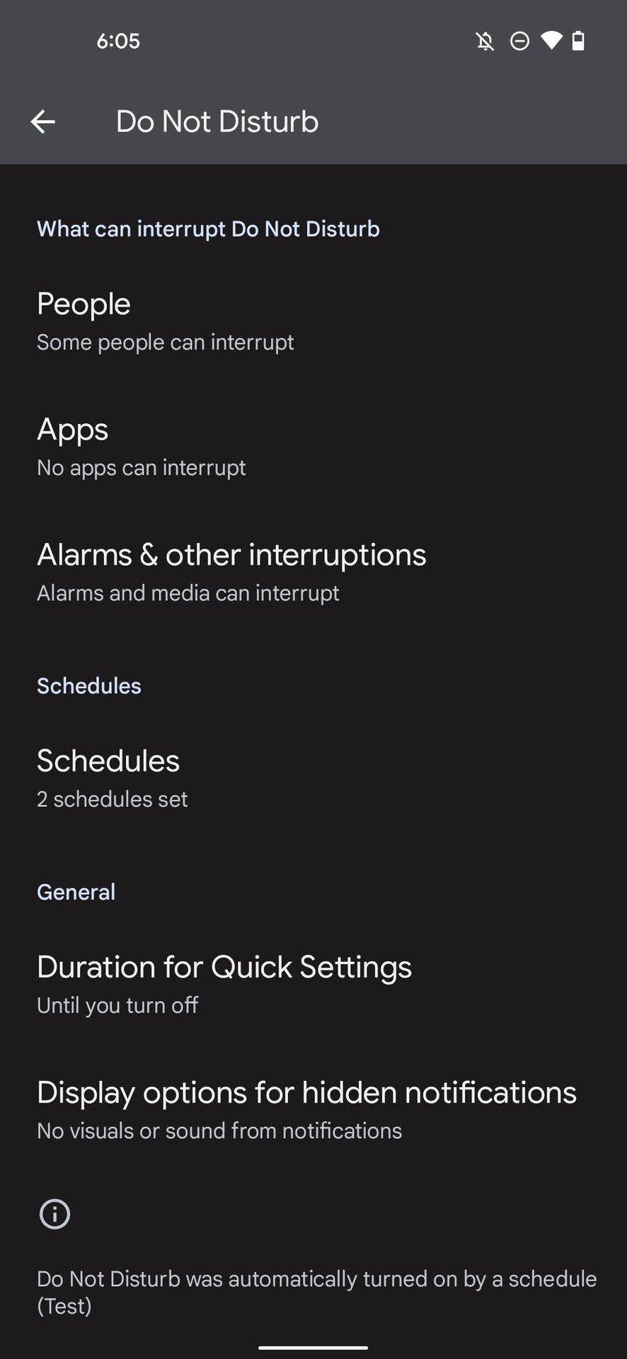 Do Not Disturb Display options for hidden notifications 3