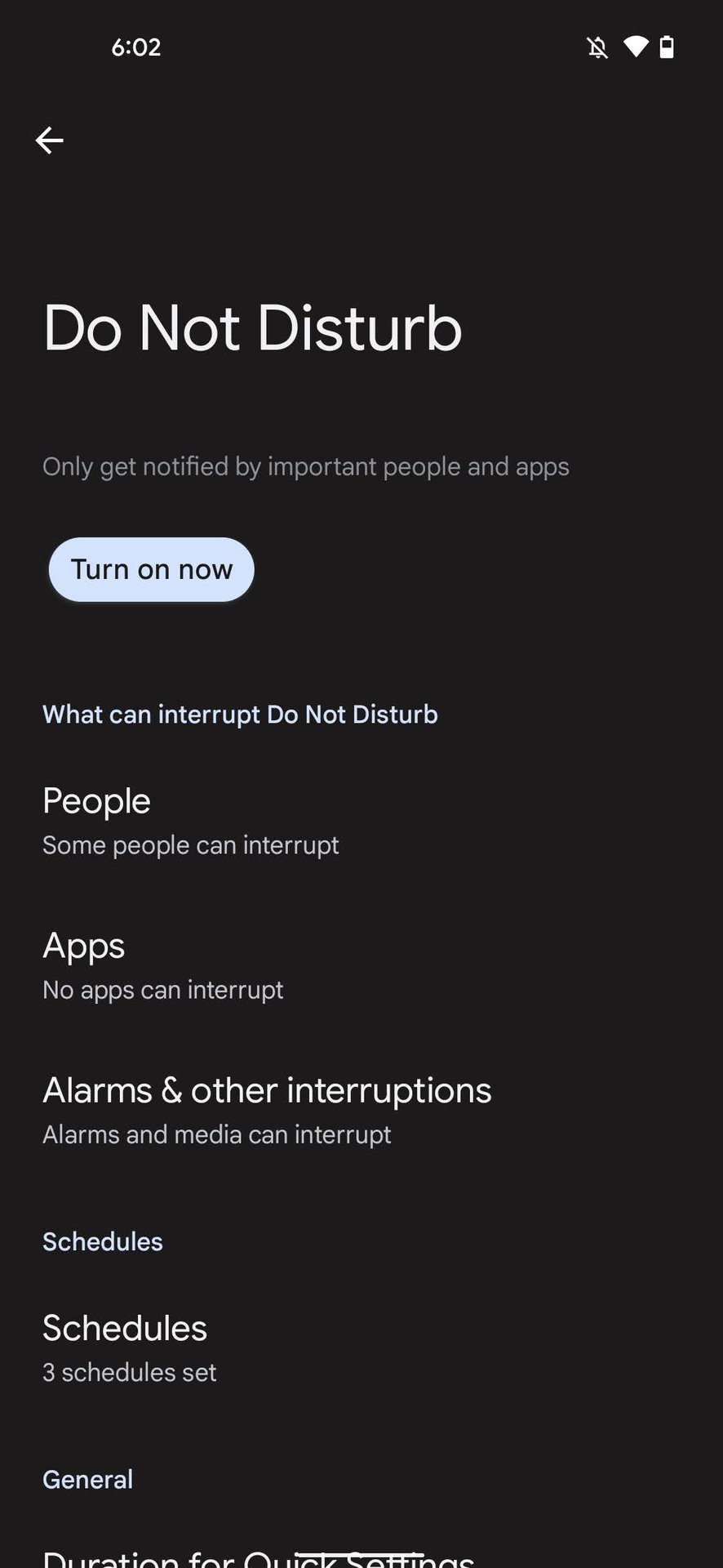 How to turn on Do Not Disturb from the settings 3
