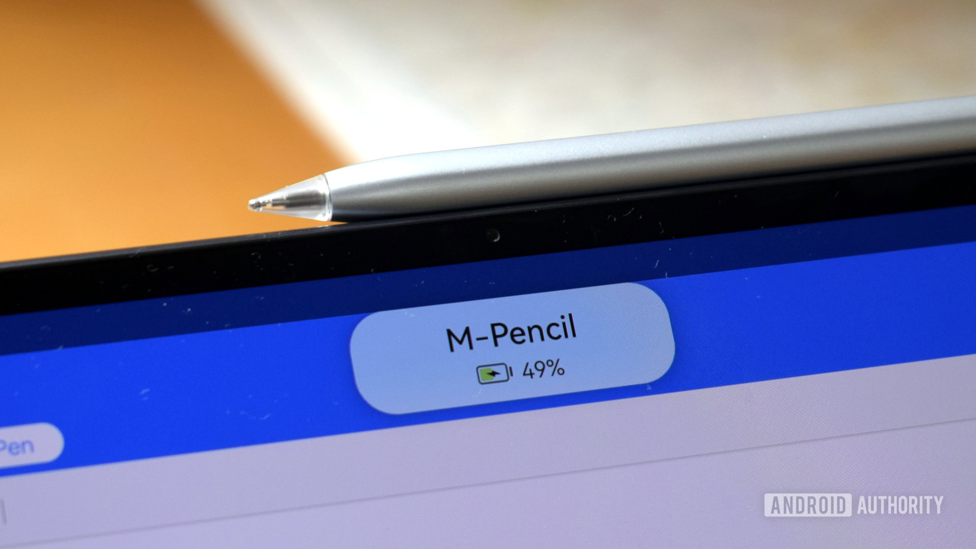 The Huawei MatePad Pro 2021 M-Pencil charging.