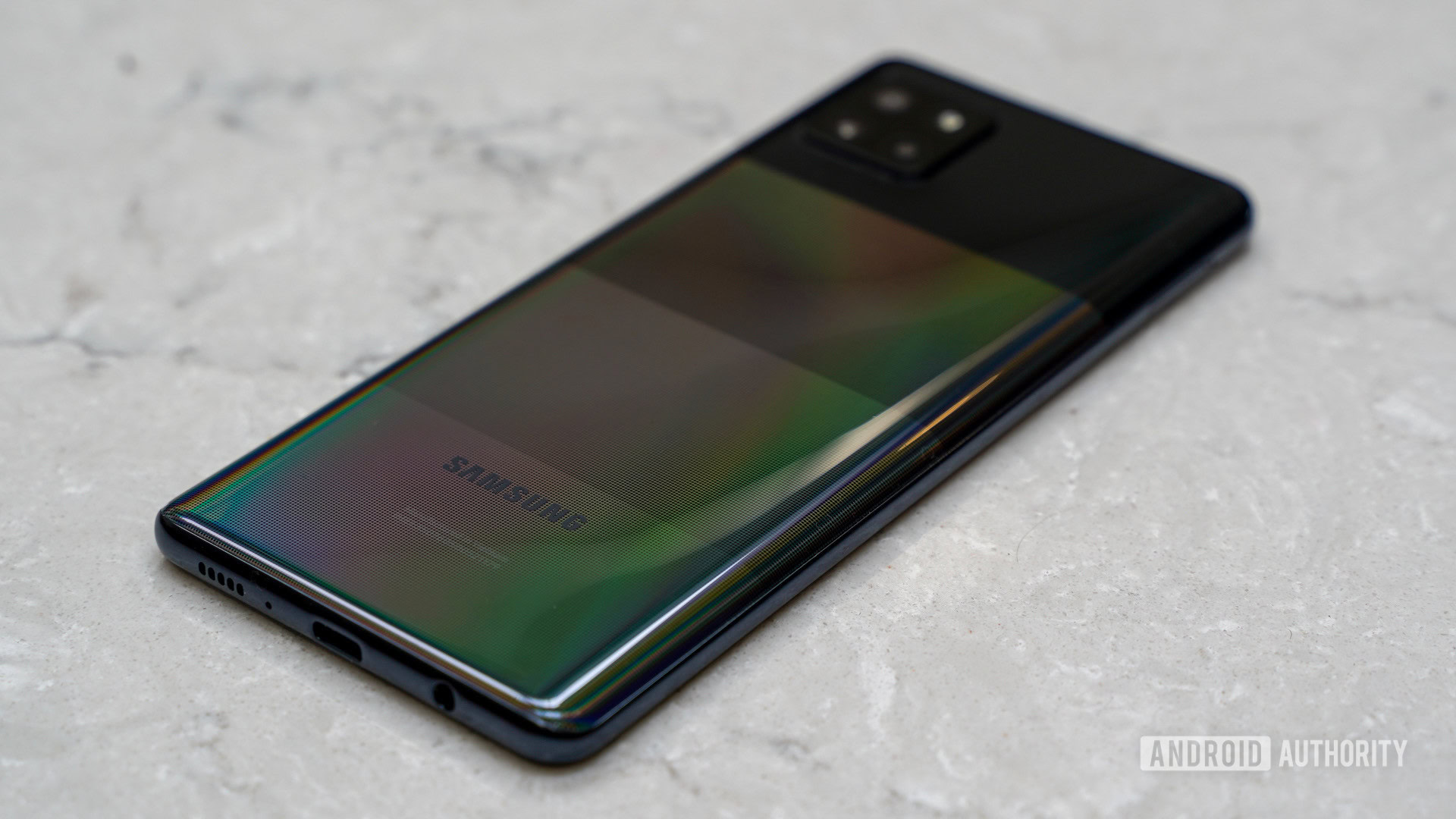 Samsung Galaxy A42 rear profile shot