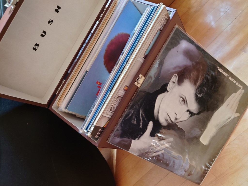 Sony Xperia 1 III camera sample showing a box of vinyl records