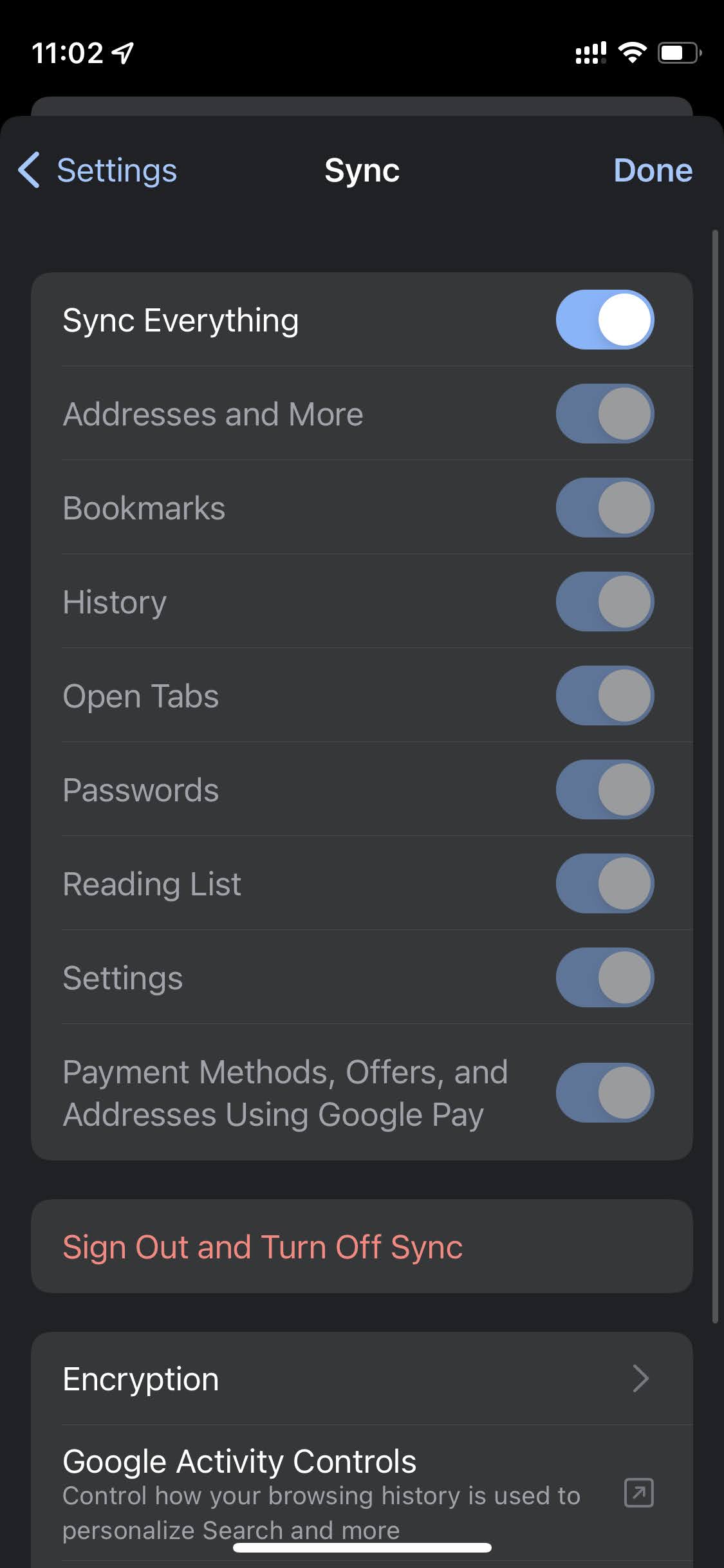 Sync bookmarks on Chrome for iOS 3
