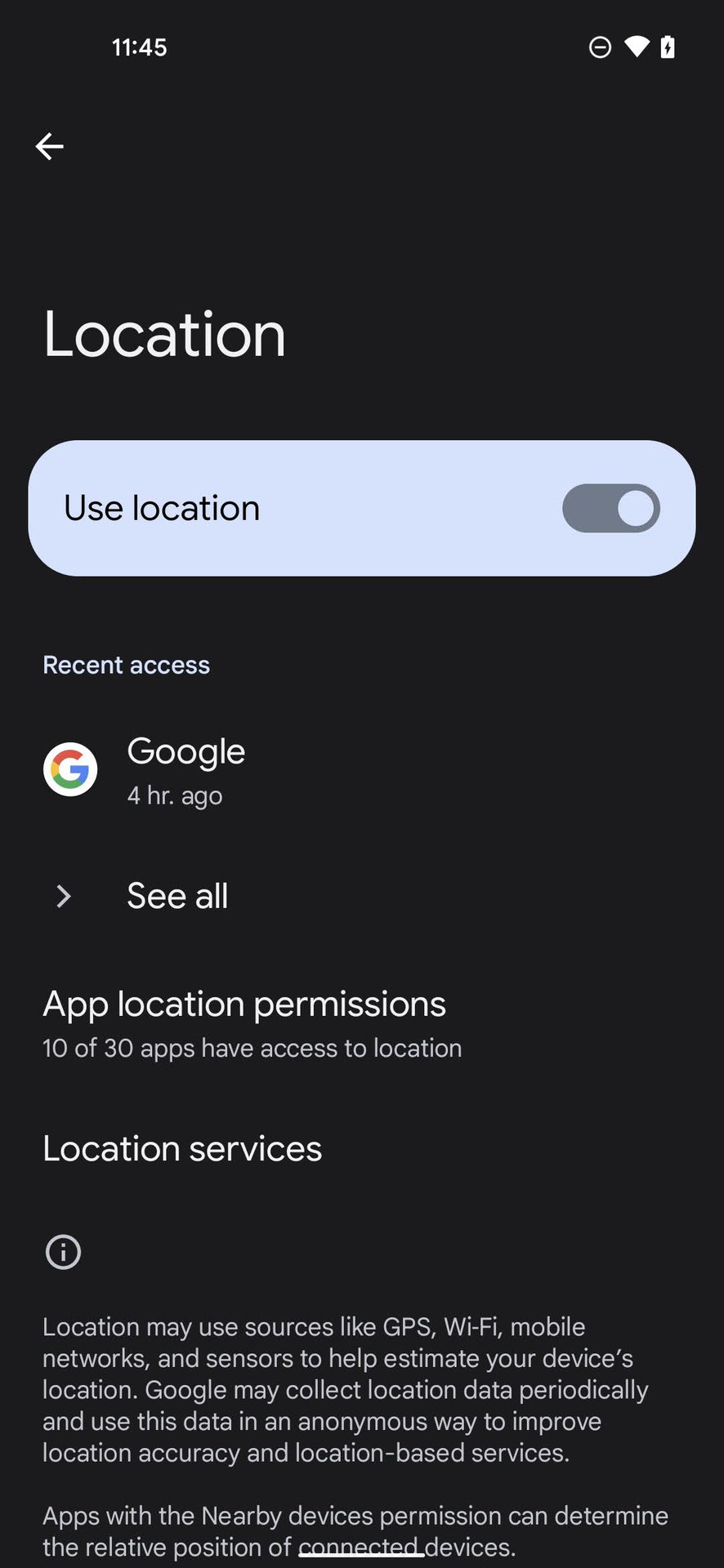 Turn off Location services on Android 2