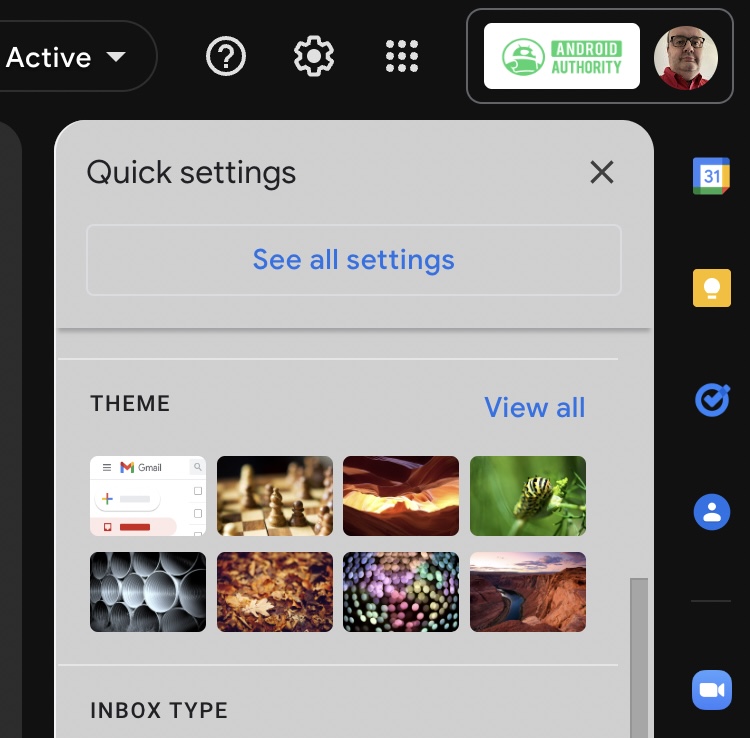 gmail quick settings themes