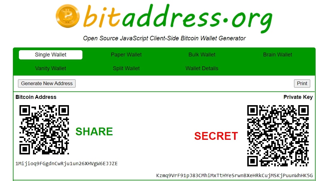 paper bitcoin wallet