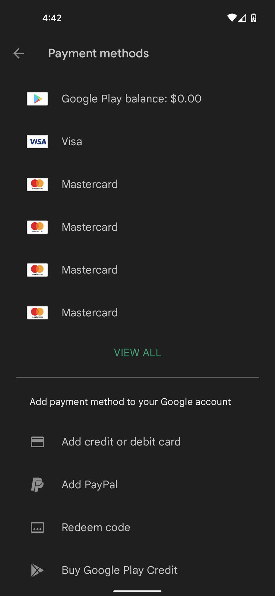 Add payment method to Google Play Store 3