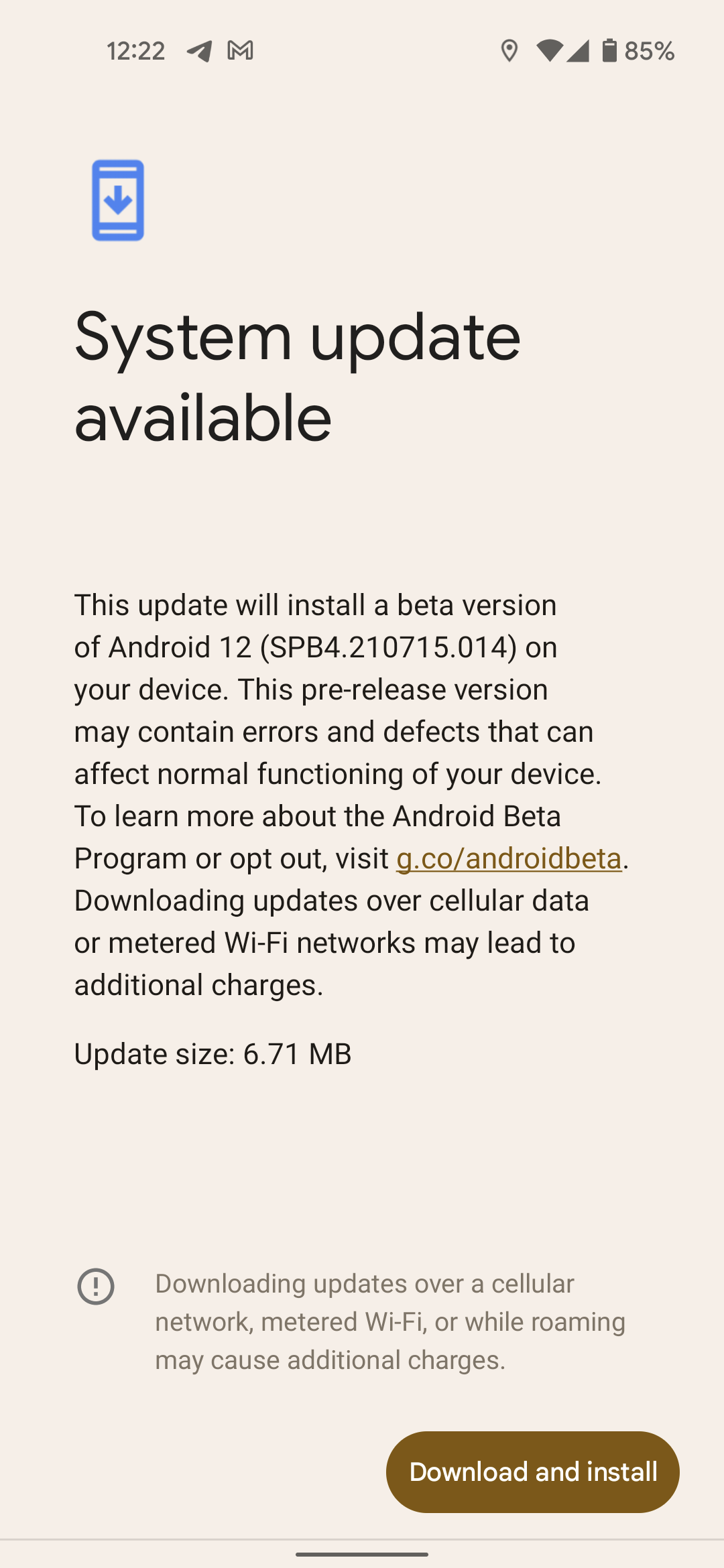 Android 12 beta 4 1 update