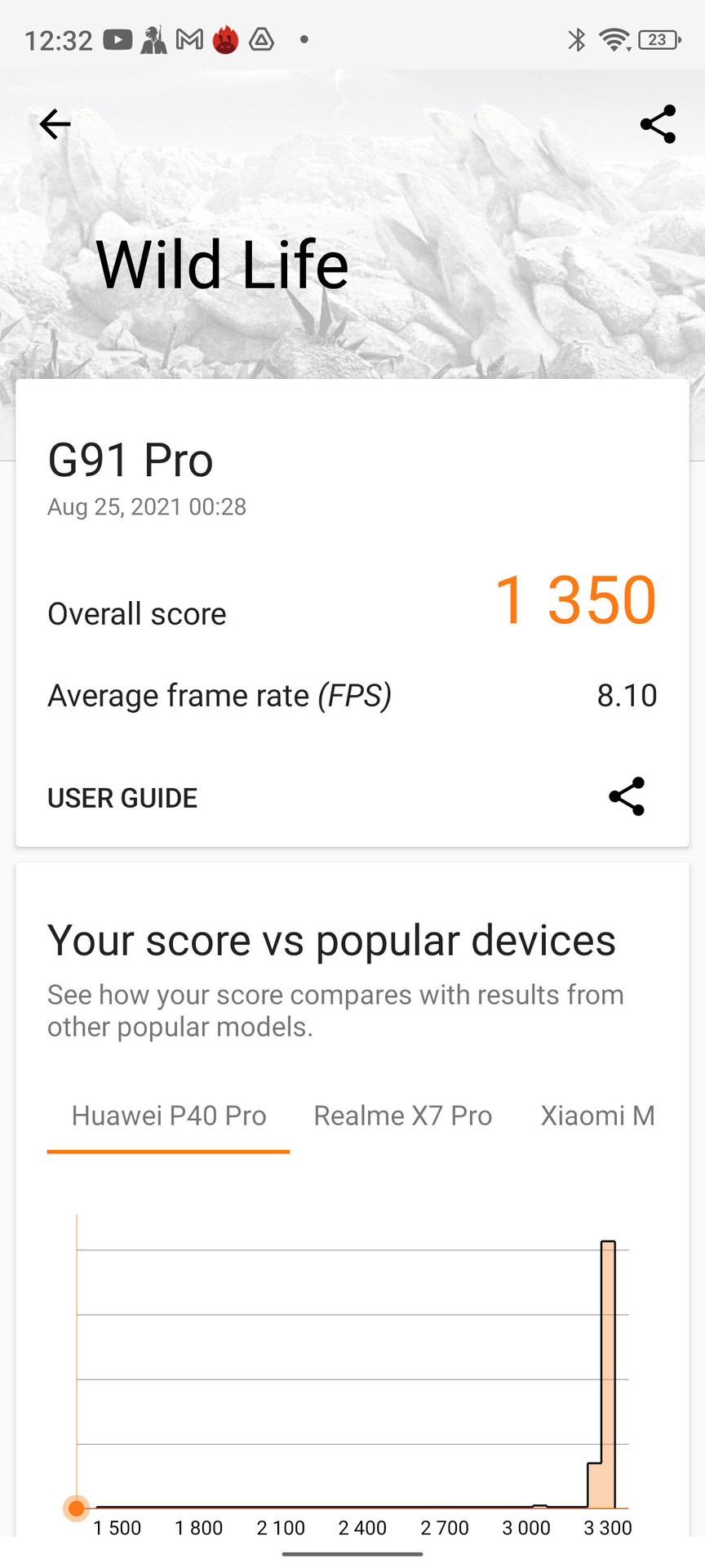 Blu G91 Pro Benchmark 3DMark Screenshot