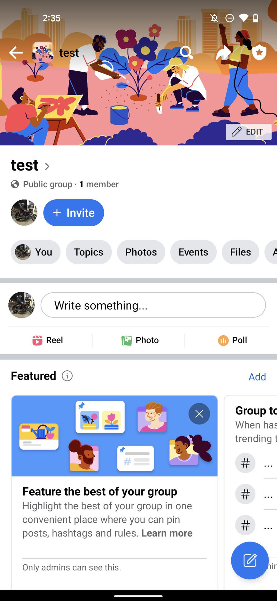 Create poll on Facebook group with mobile app 2