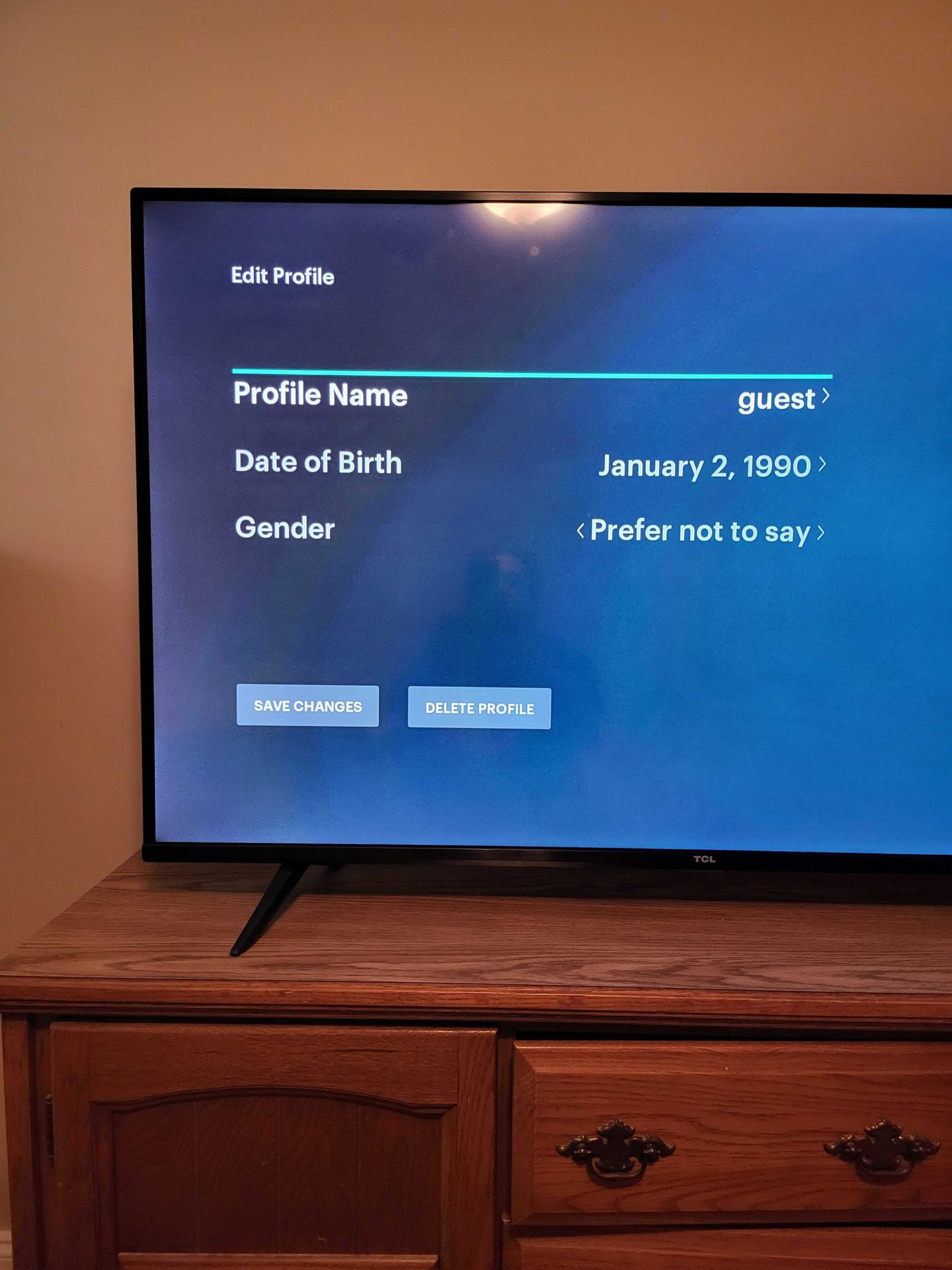 Edit Hulu profile on TV