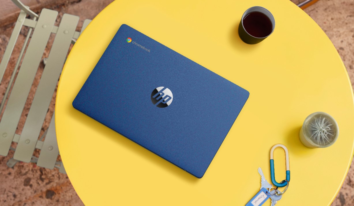 Promotional image of the HP Chromebook 11-inch laptop