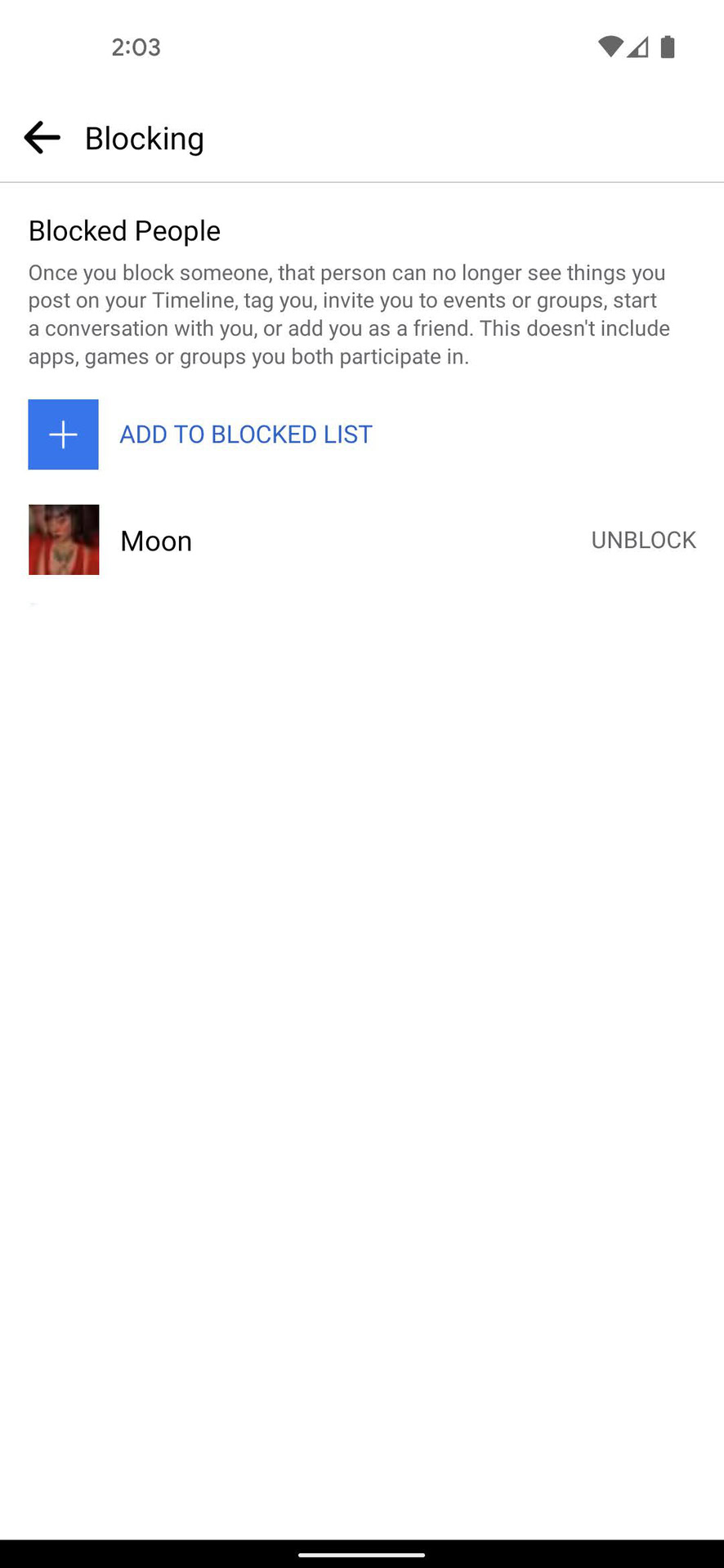 How to unblock someone on Facebook app 4