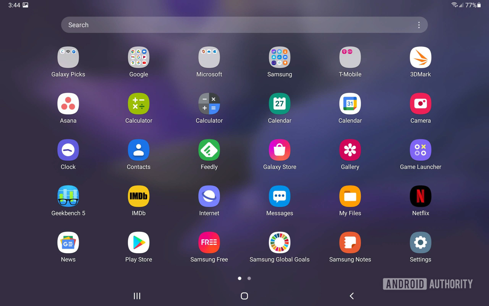 Samsung Galaxy Tab S7 FE One UI app drawer