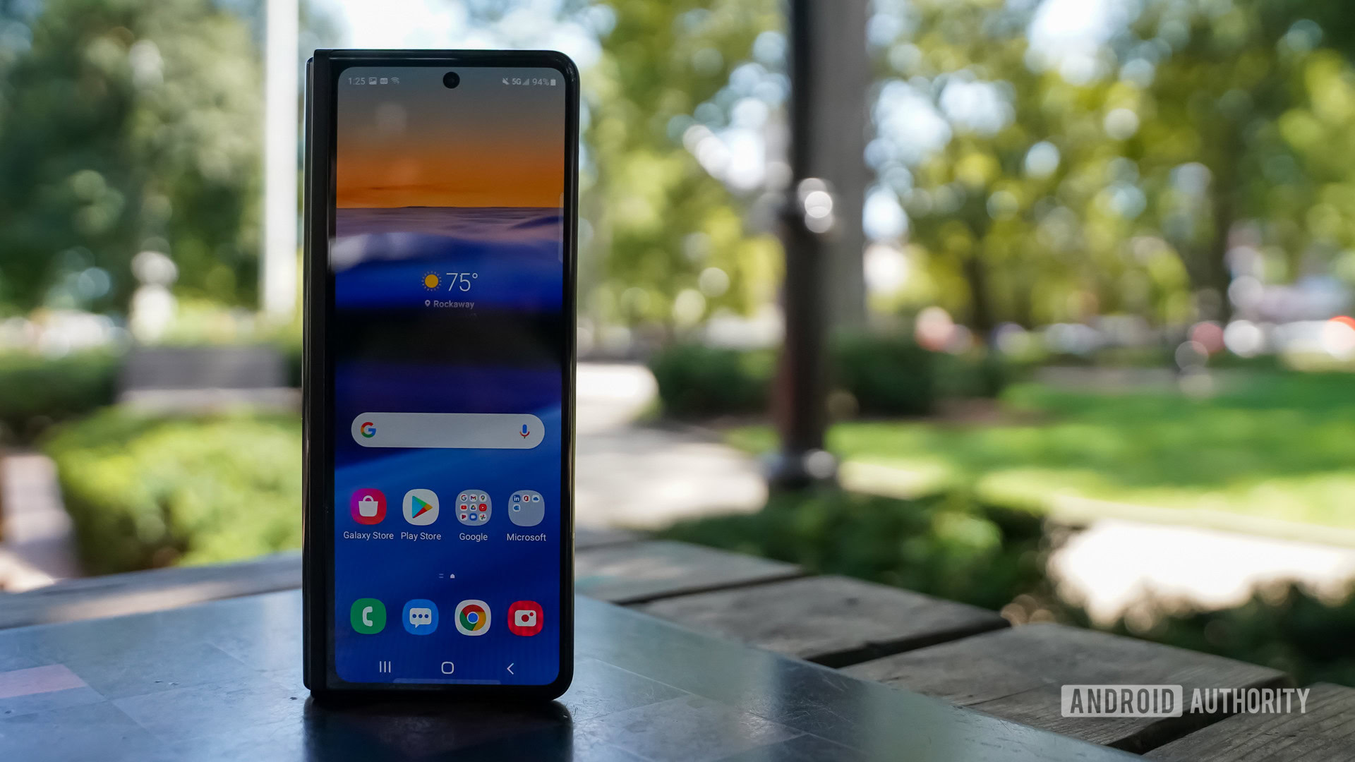 Samsung Galaxy Z Fold 3 display in park left