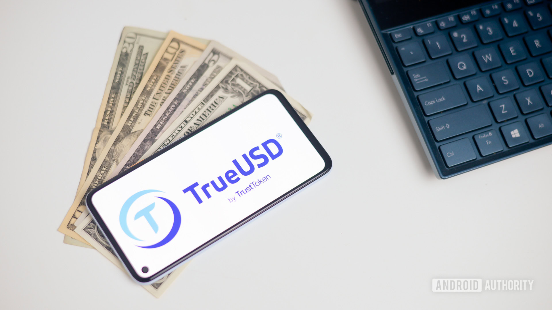 TrueUSD crypto stable coin stock image