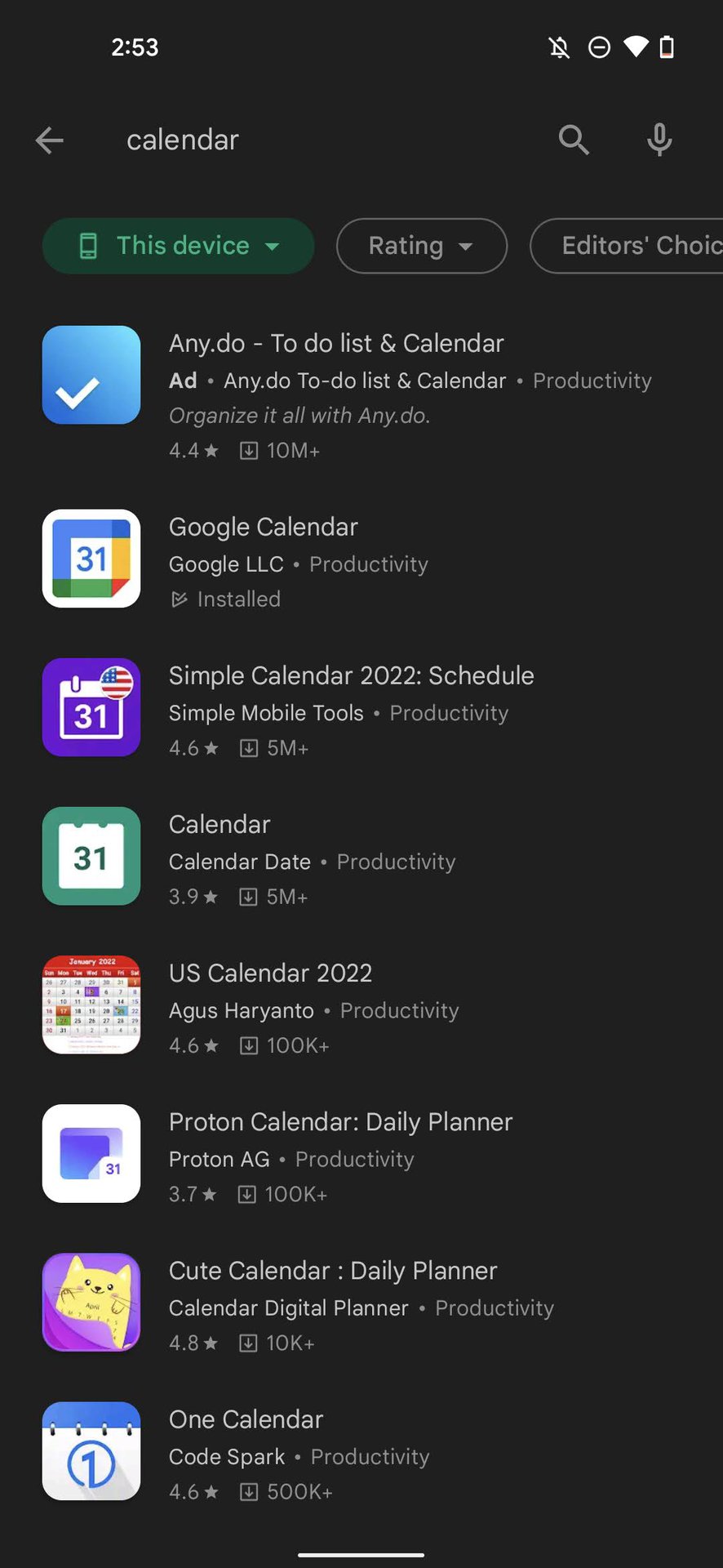 Update Google Calendar app 2