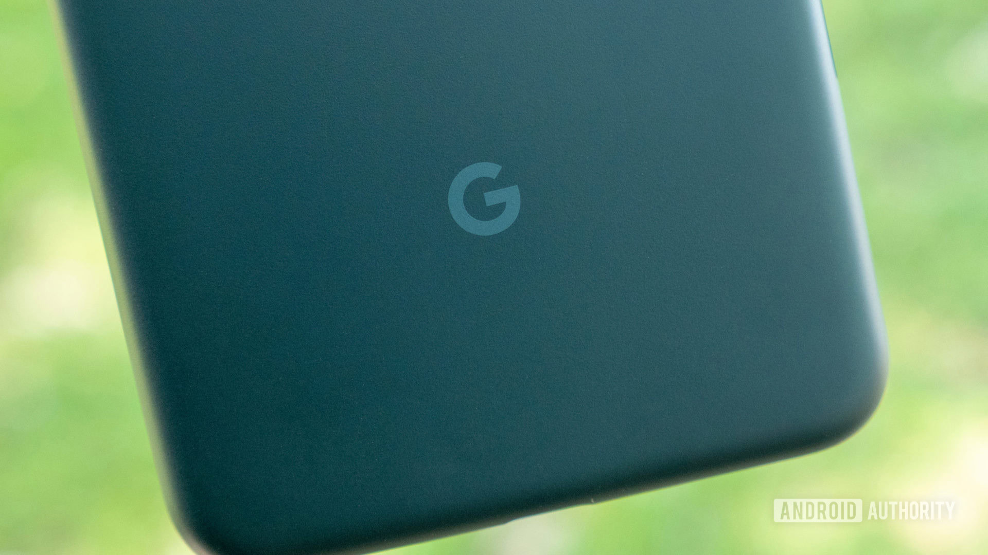 Close-up of the Google pixel 5a google g . logo