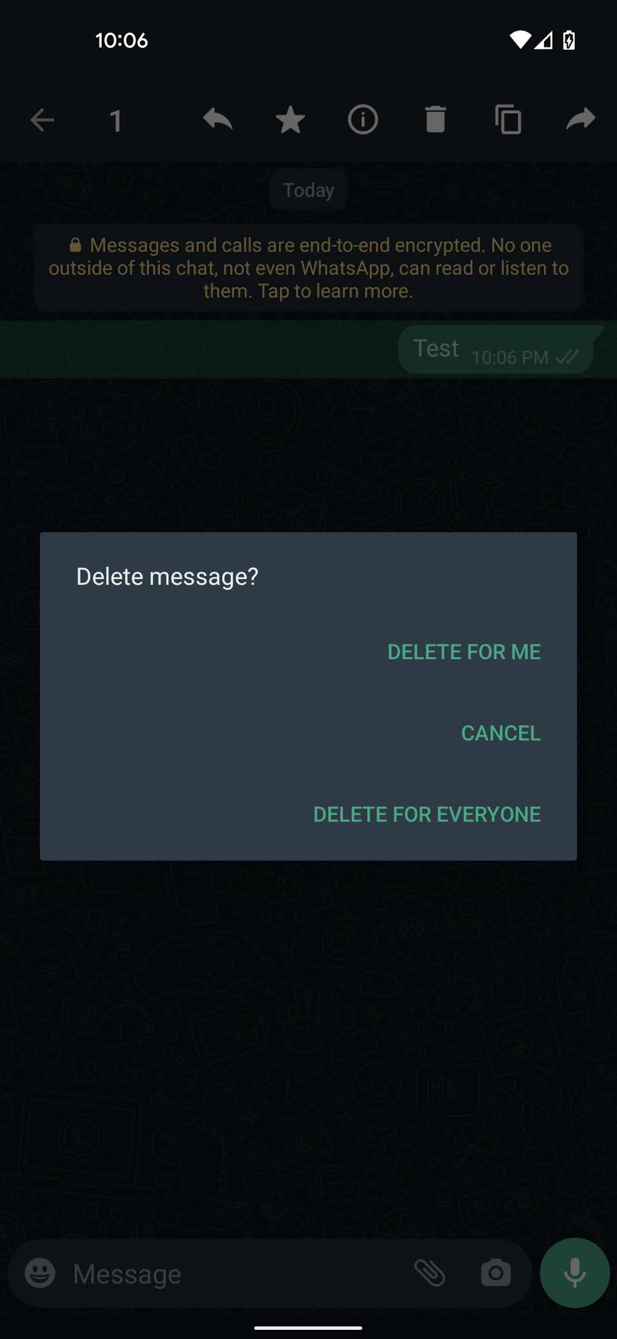 Delete messages on WhatsApp 3