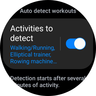 Galaxy Watch 4 Samsung Health Auto Detect