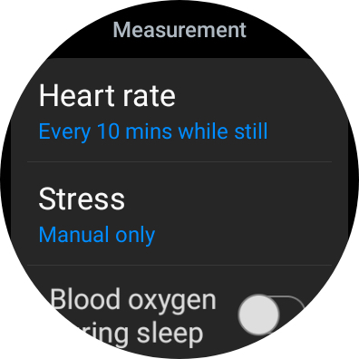 Galaxy Watch 4 Samsung Health Settings Menu