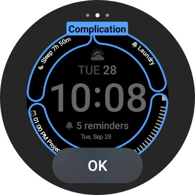 Galaxy Watch 4 Screenshot Face Complications