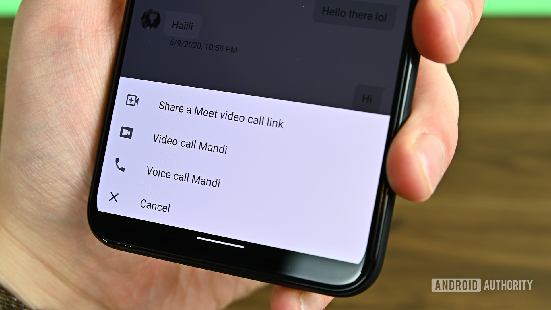 Google Hangouts Video or Voice call.