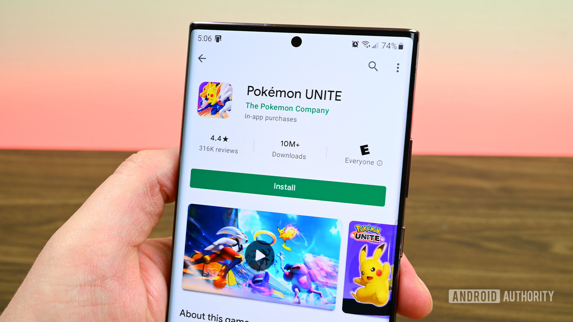 Google Play Store Descargar Pokémon Unite