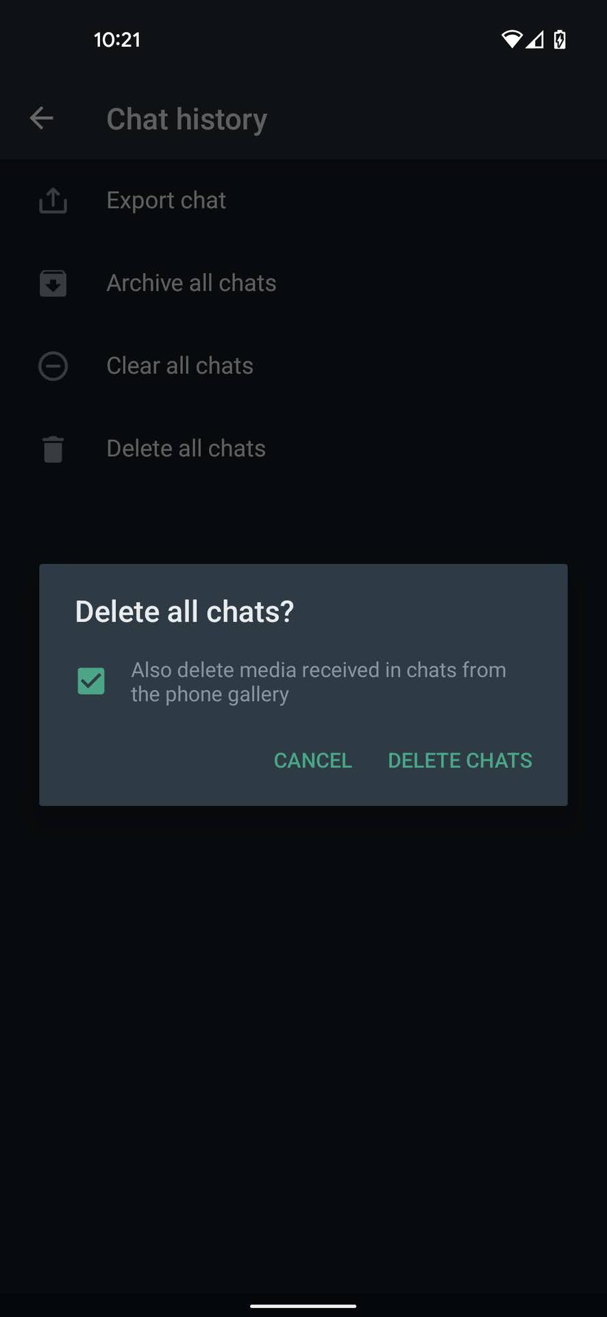 How to delete all WhatsApp chats 5