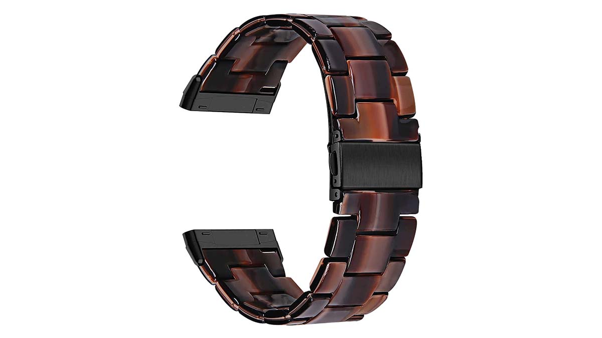 Product shot of a Joyozy Lightweight Resin Band in Chocolate.
