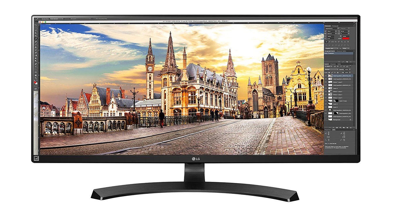 LG34インチUltraWideFreeSyncIPSモニタープレス画像