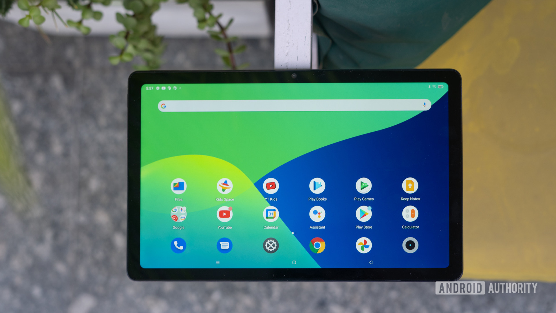realme Pad tablet review top down of screen