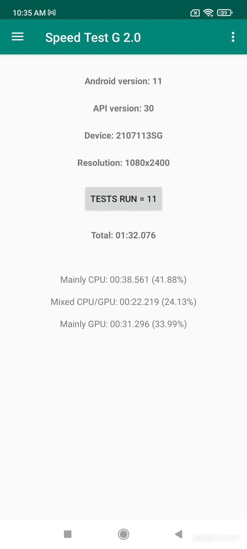 Xiaomi 11T Pro MIUI Speed Test G