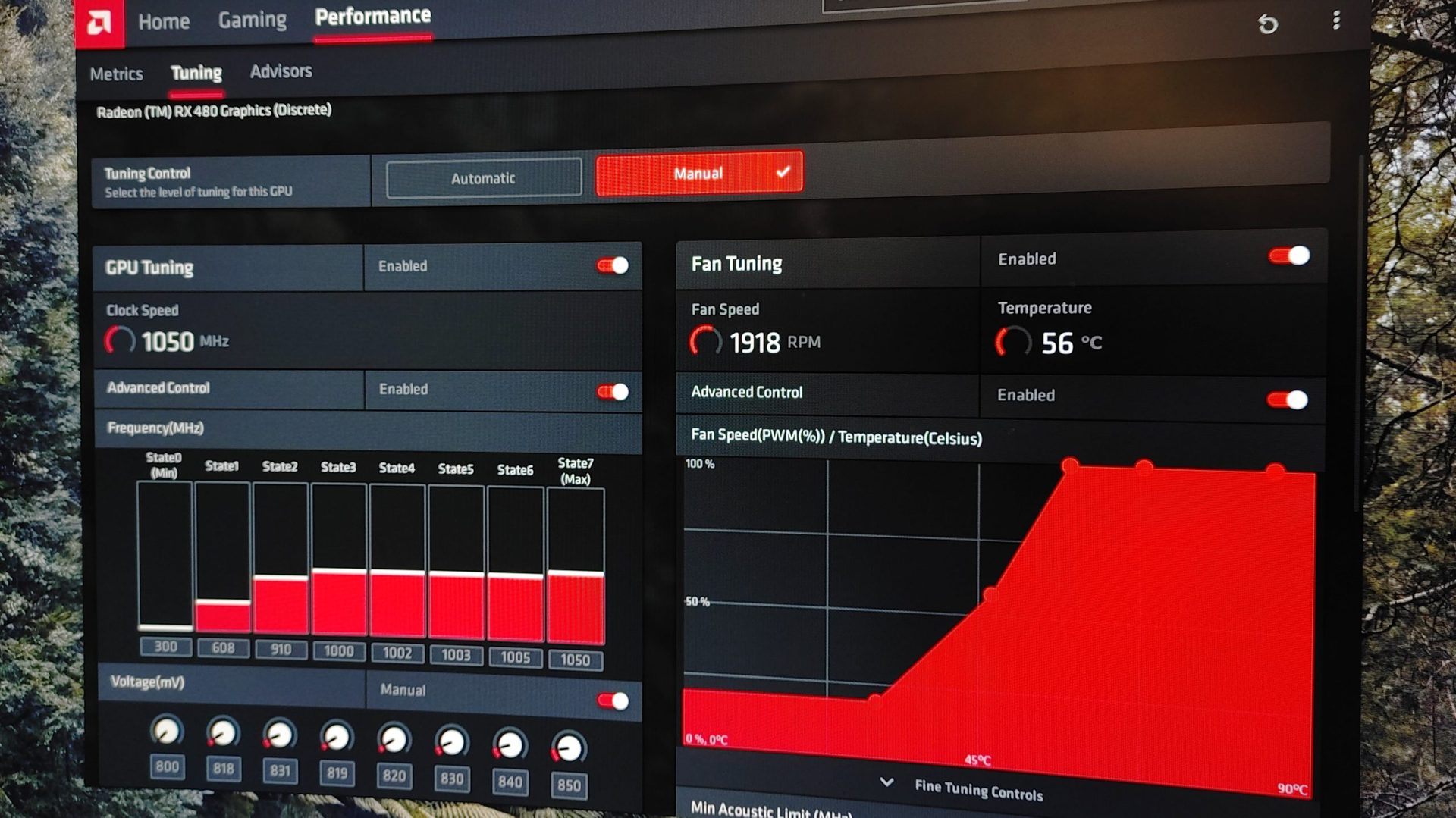 Overclocking settings in AMD radeon software