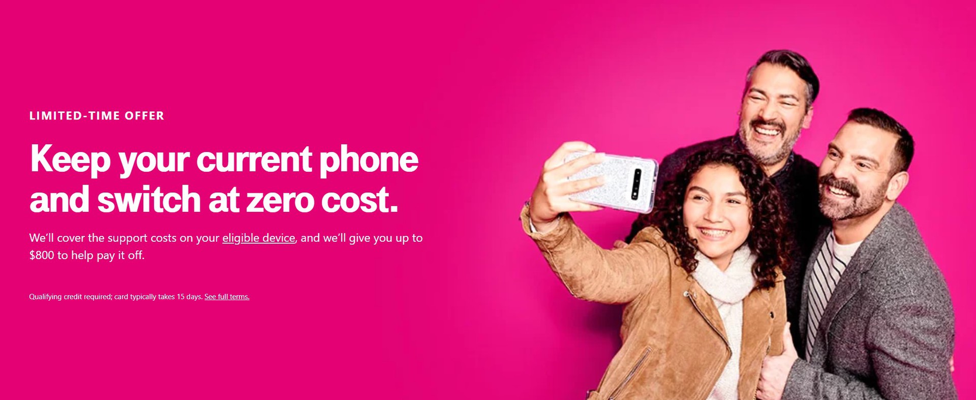 T-Mobile handles the transition to the network.