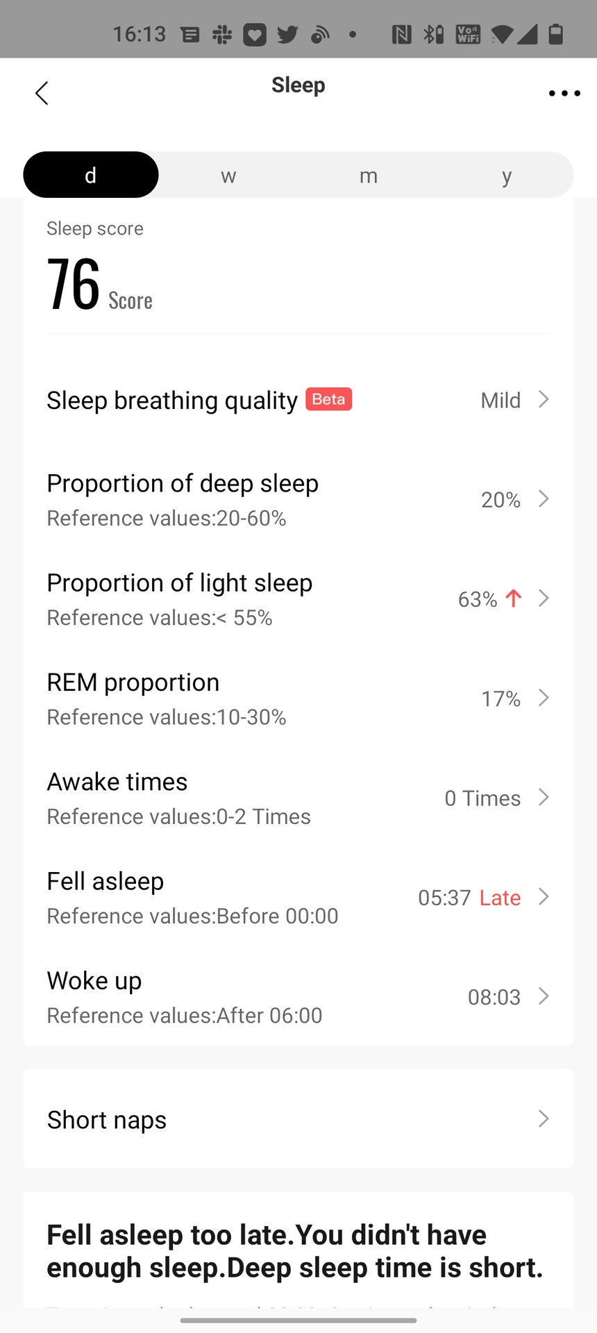 Amazfit GTR 3 Pro zepp sleep data