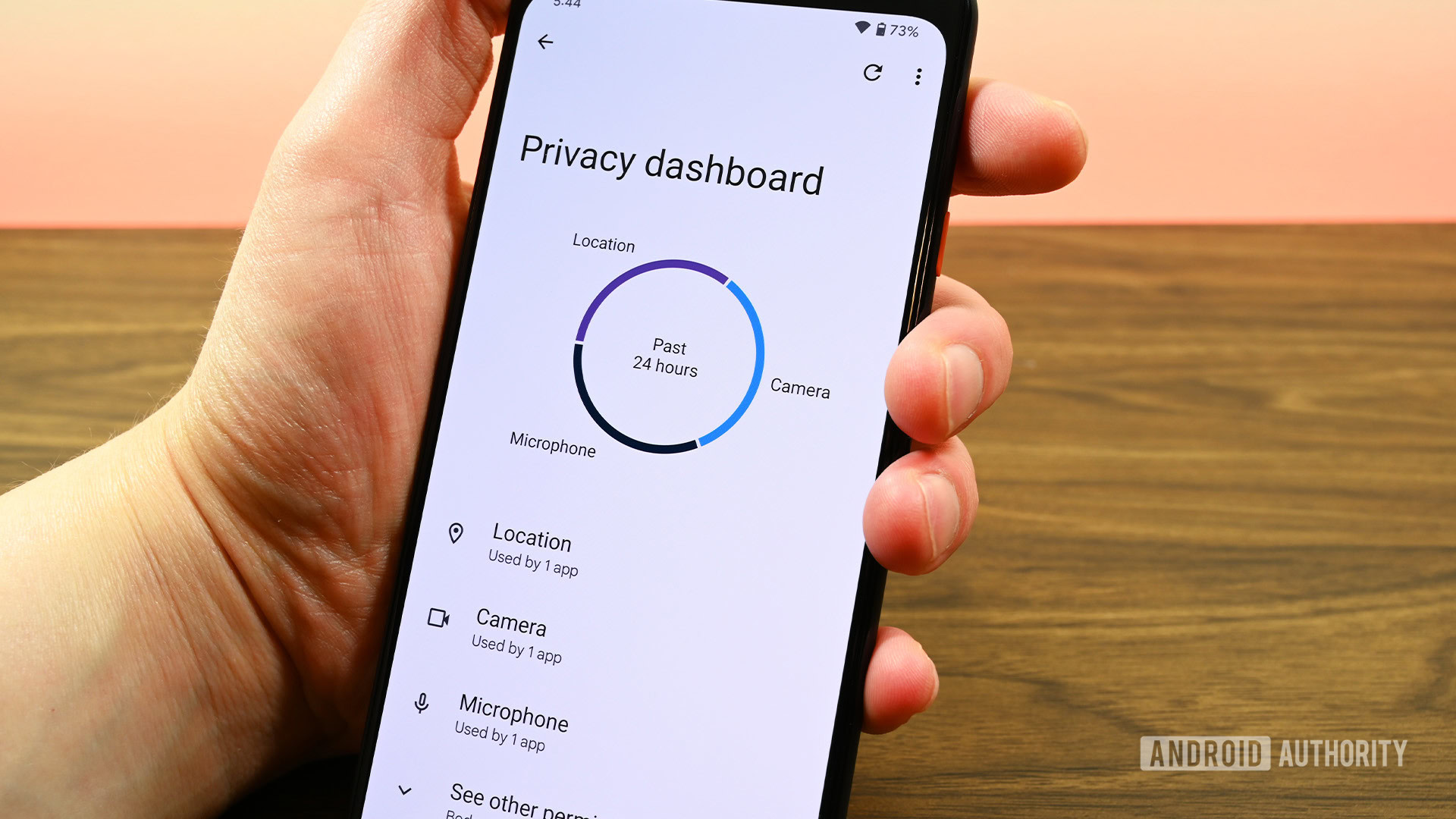 Panel de privacidad de Android 12