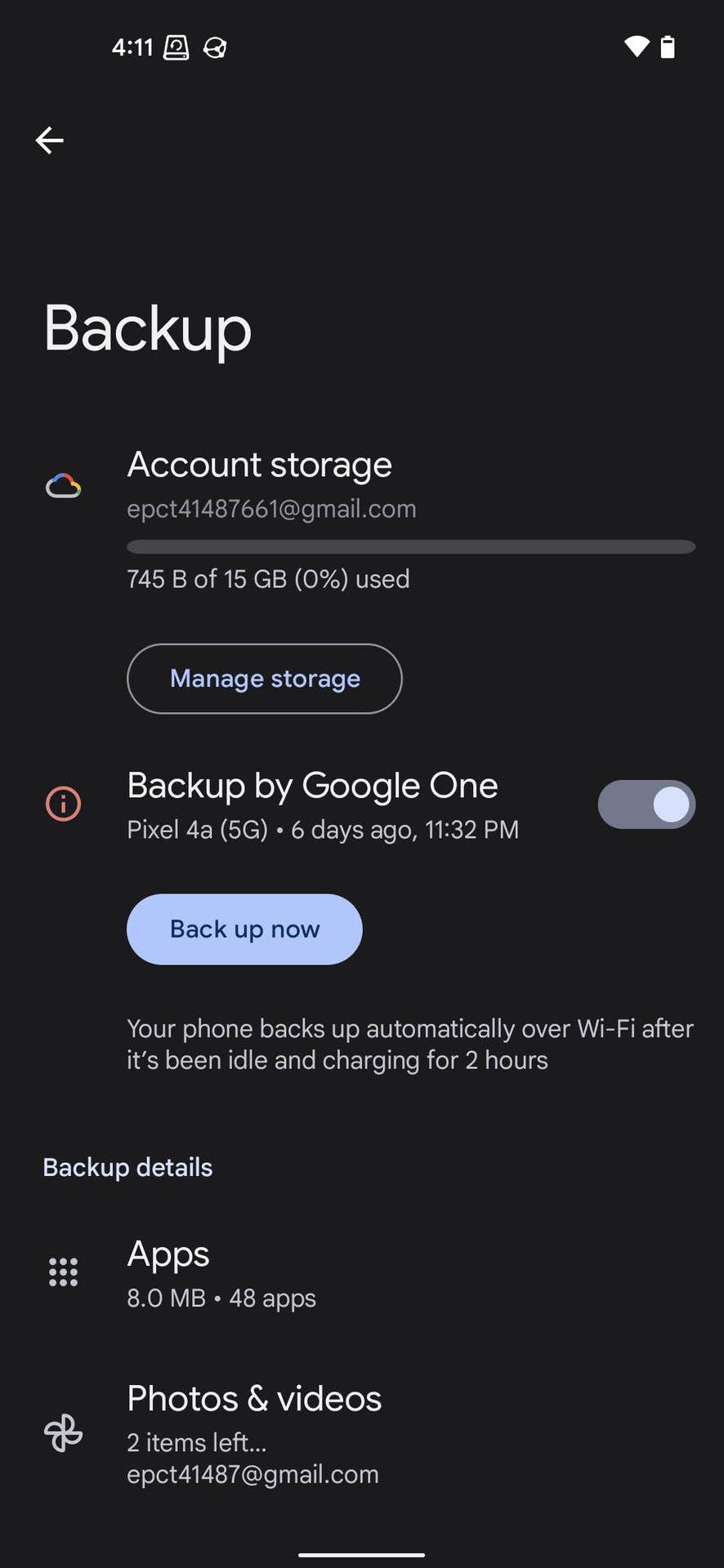 Backup to Google One 3