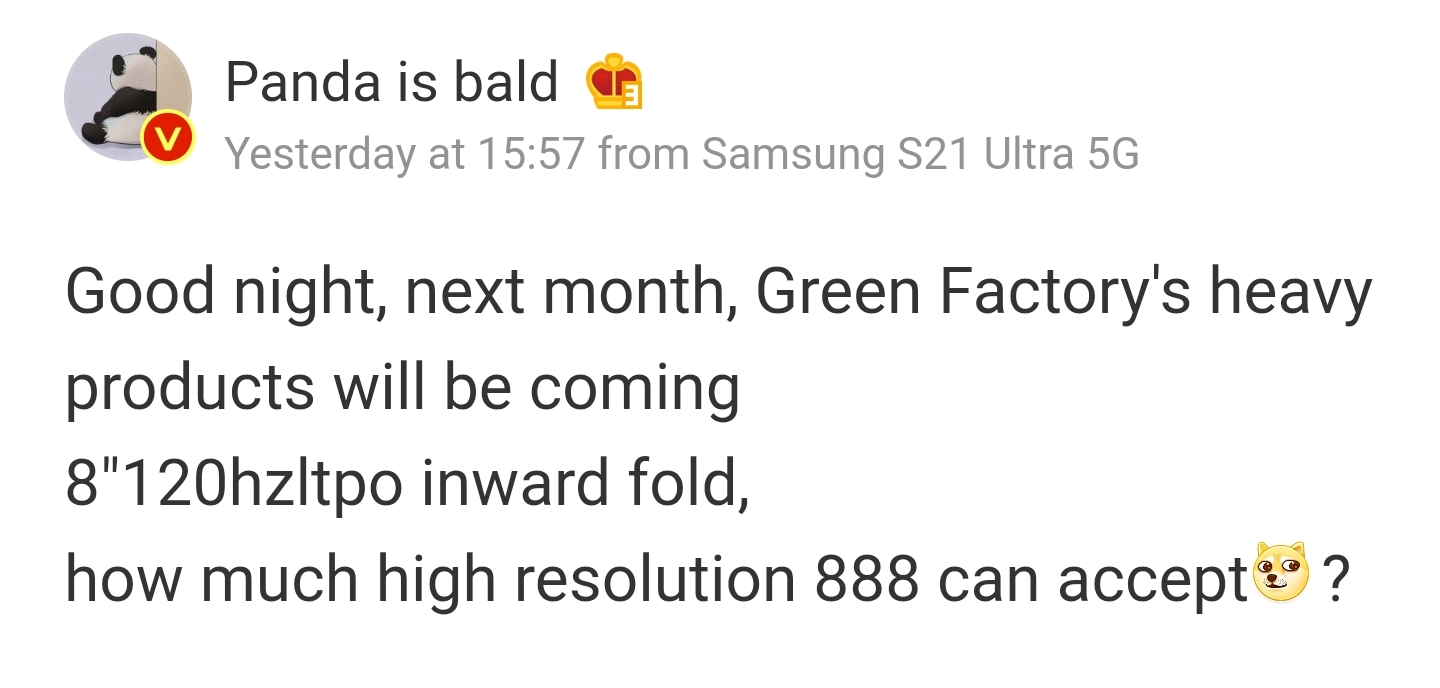 Bald Panda Oppo foldable November 2021
