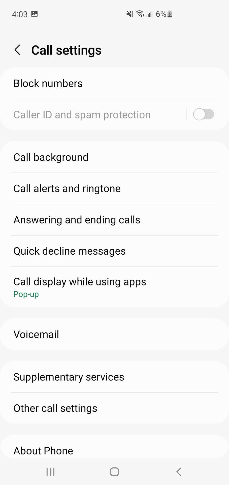 Block Samsung contacts on Phone 2