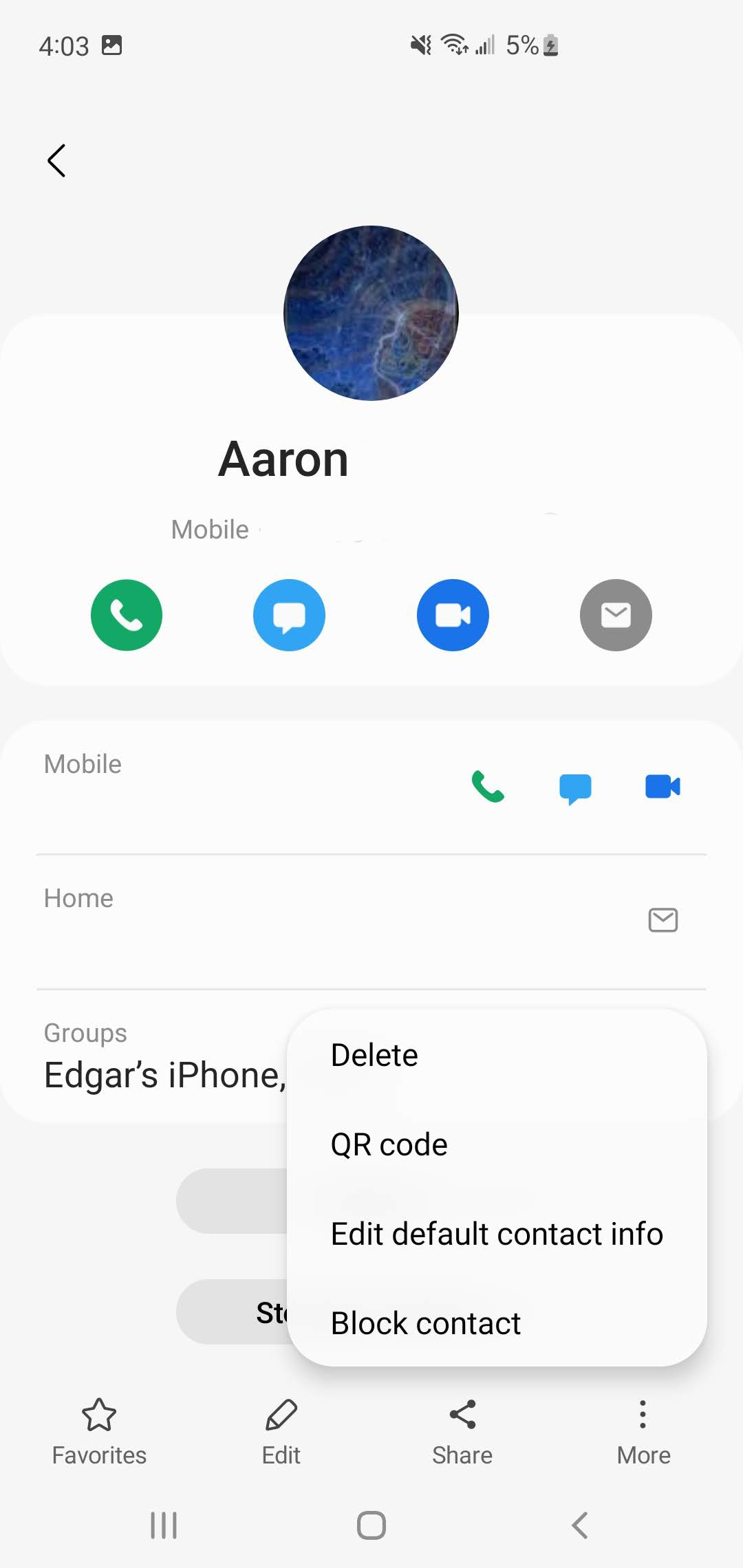 Block Samsung numbers on Contacts 2